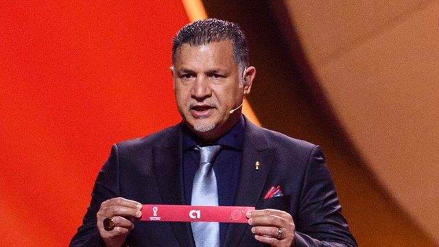 Ali Daei during the FIFA World Cup Qatar 2022 Final Draw in Doha, 1 April 2022