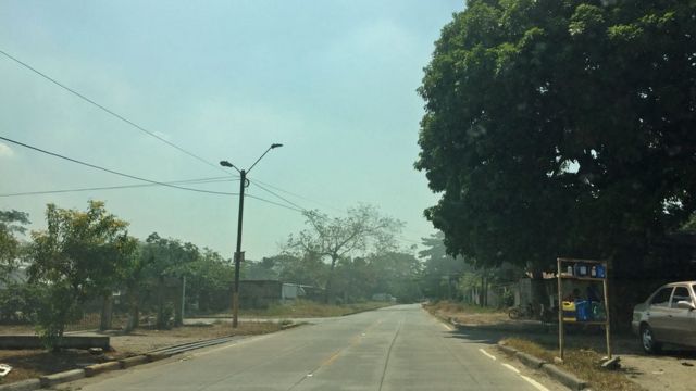 Carretera que separa los territorios de pandillas en Chamelecón.