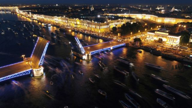 St Petersburg's opening bridges are a curse for the locals, but a delight to behold