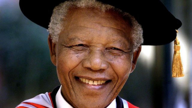 Nelson Mandela, le premier président noir de la république d'Afrique du Sud.
