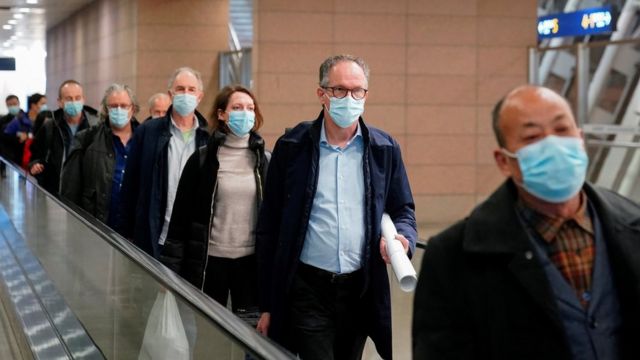 Members of the WHO team arrive in Shanghai (February 10)