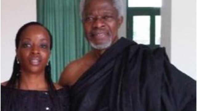 Kofi Annan ati ọmọ rẹ Ama nigba to fẹ ọmọ Naijria