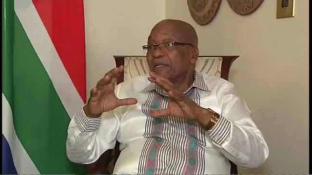 Jacob Zuma speaking on South African television