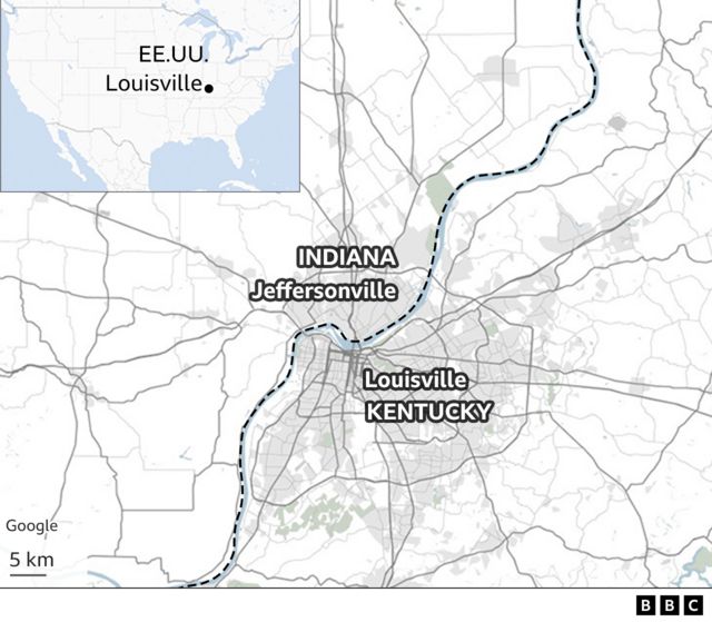 Mapa de Louisville, Kentucky