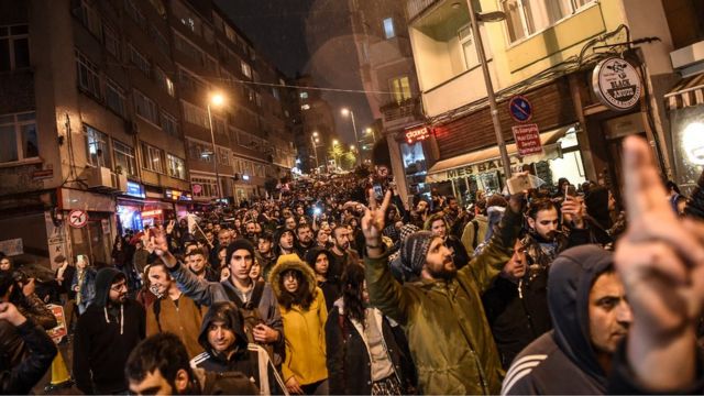 İstanbul'da düzenlenen protesto