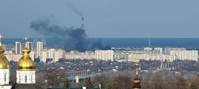 دود سیاه در پایتخت اوکراین