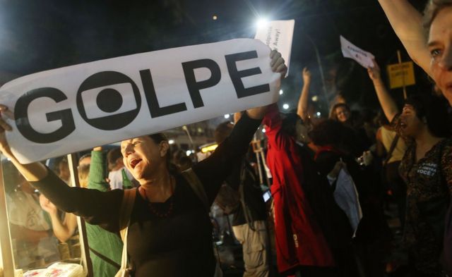 Protesta contra el "impeachment" contra Dilma Rousseff.