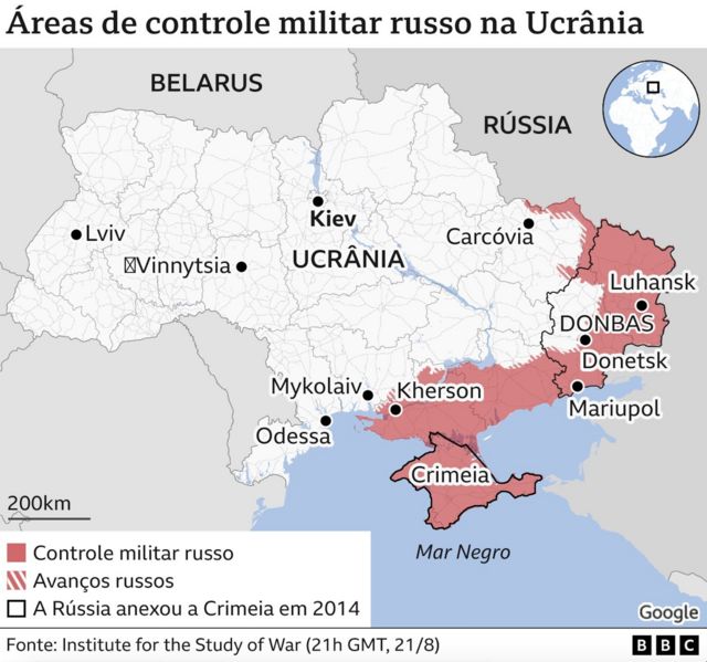 Guerra na Ucrânia os mapas que mostram território recuperado pela