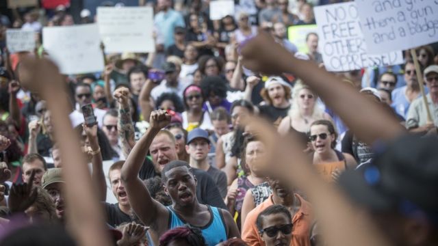 Manifestación del Movimiento La Vida de los Negros Sí Importa