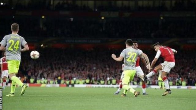 Alexis Sanchez score im first goal of di season for Arsenal