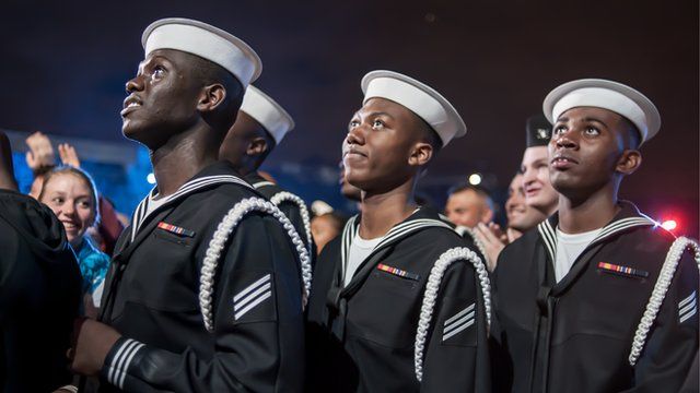 US sailors at concert in Washington, DC