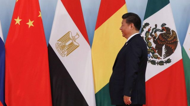 2017年9月5日中国最高领导人习近平在厦门金砖国峰会的记者会上