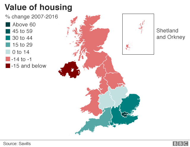 Value of the housing stock by region