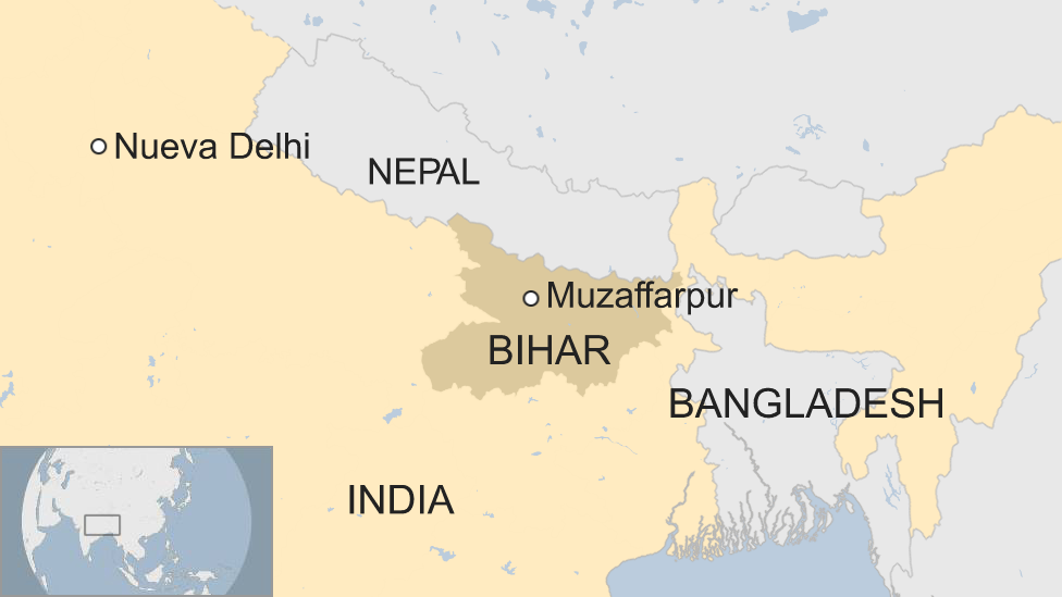 Mapa Muzaffarpur, India