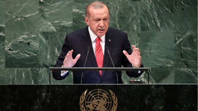 Erdoğan BM Genel Kurulu'nda konuştu: Ekonomik yaptırımların silah gibi kullanılmasına sessiz kalamayız - BBC News Türkçe