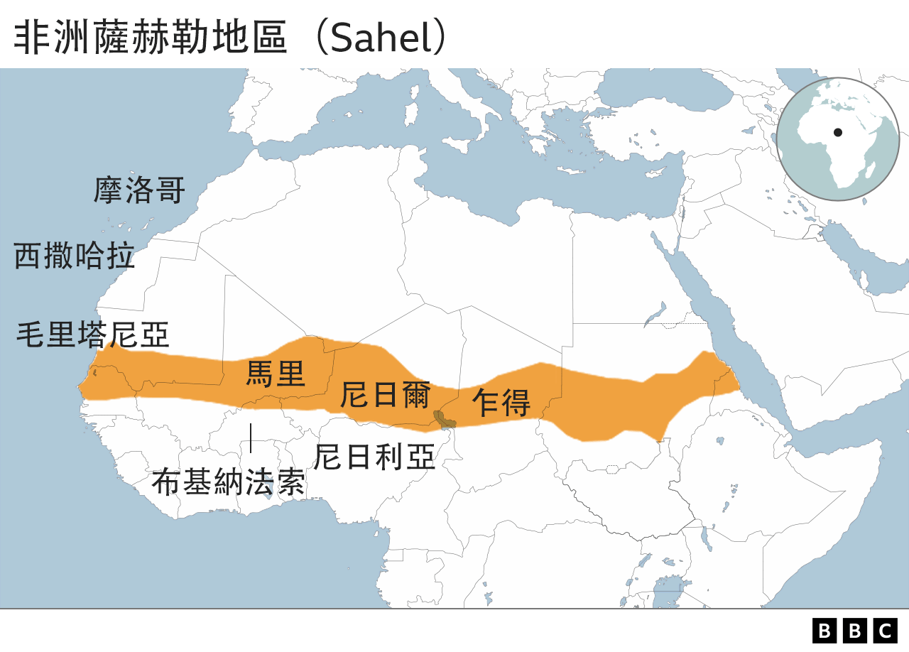 地图：非洲萨赫勒地区（Sahel）