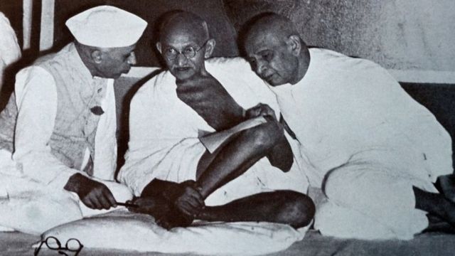 सरदार पटेल,नेहरू और गांधी