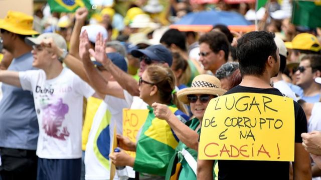 Protesta contra la corrupción en Brasil