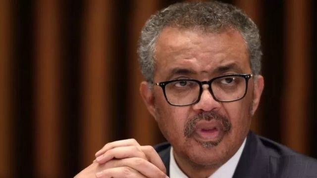 உலக சுகாதார நிறுவன தலைவர் டெட்ரோஸ் அதானம் கெப்ரெயேசூஸ்