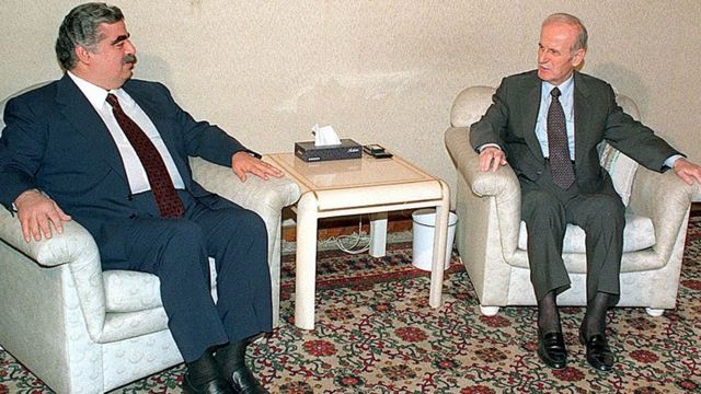 رفيق الحريري في لقاء مع حافظ الأسد