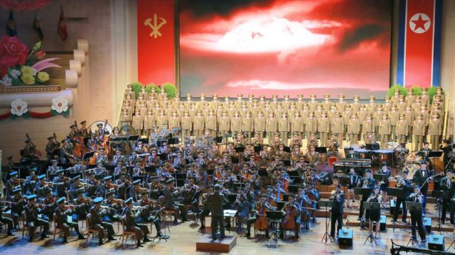 북한의 핵실험 이후 평양에서 열린 기념 공연
