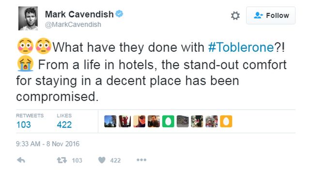 Link to Mark Cavendish's tweet