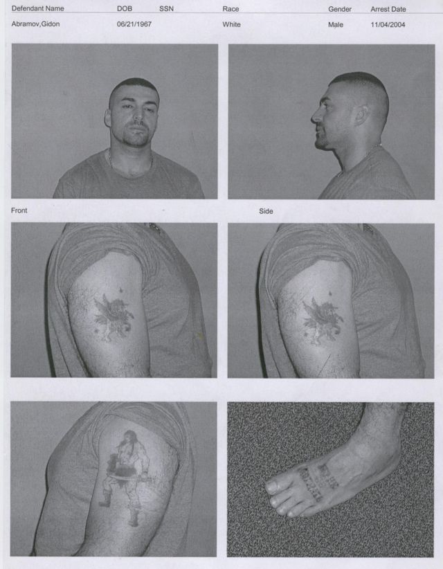 Тюремные фотографии татуировок Абрамова