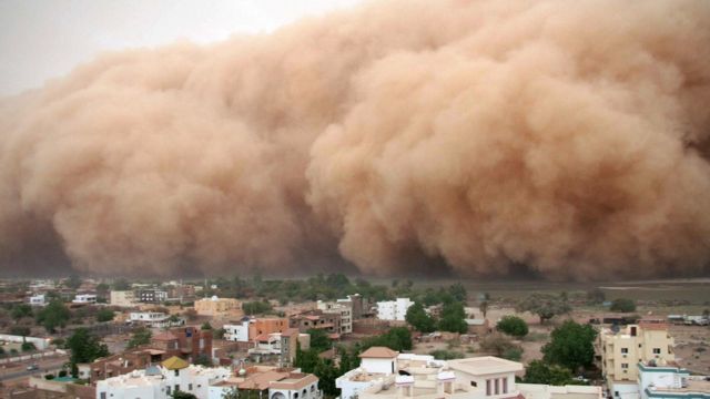 A dust storm approaching Khartoum in Sudan in 2007