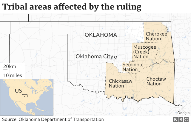 Creek Reservation Oklahoma Map Us Supreme Court Rules Half Of Oklahoma Is Native American Land - Bbc News