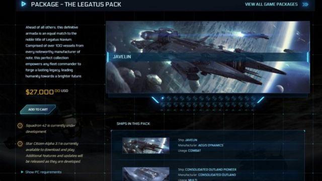 Star Citizen video game launches $27,000 players' pack - BBC News
