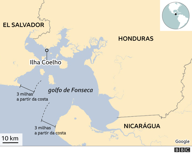 Mapa do golfo de Fonseca