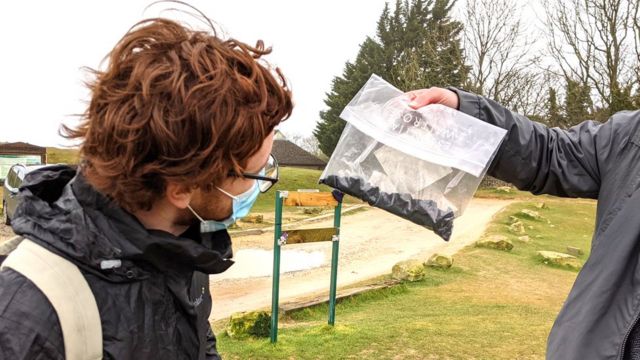 Fragments in bag, meteor