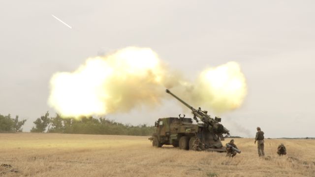 法国制造的自行火炮"凯撒"是乌克兰东部越来越多的现代西方武器之一。
