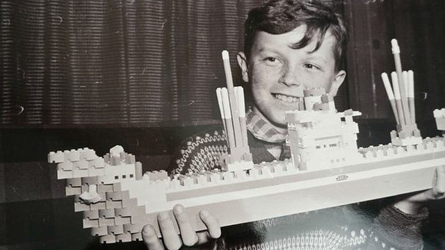 Kjeld Kirk Kristiansen with a Lego ship