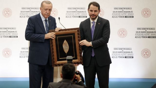 Recep Tayyip Erdogan and his son-in-law, Albayrak