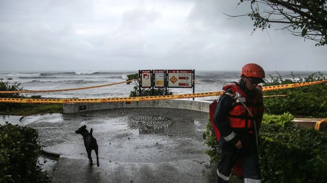 非常に強い台風が8日早朝、台湾東部に上陸した。写真は台湾東部の宜蘭。