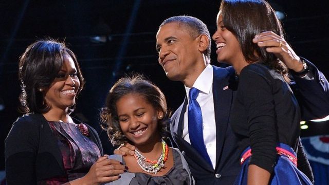 Obama family on election night 2012