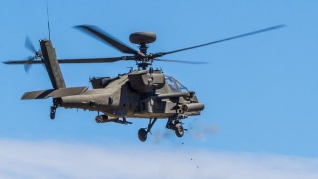 An American Army Apache helicopter