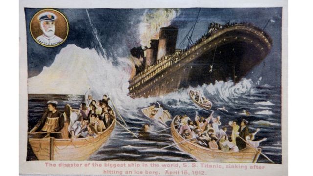 Cartão postal do Titanic assinado por Robert Ballard