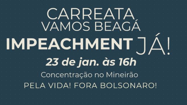 Banner de convocação para carreata de pedido de impeachment para Bolsonaro