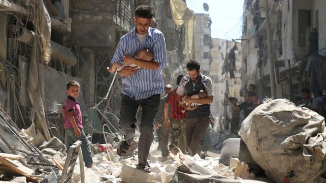 Bombardeo en Siria.