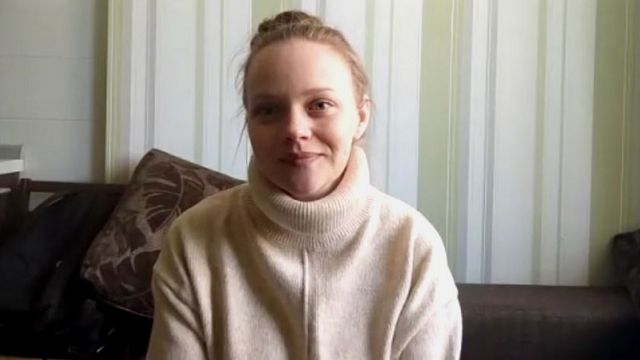 Marianna Vyshemirsky conversando com a BBC por vídeo