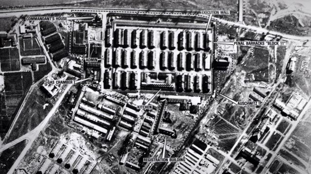 Snimak Aušvica iz vazduha tokom Drugog svetskog rata