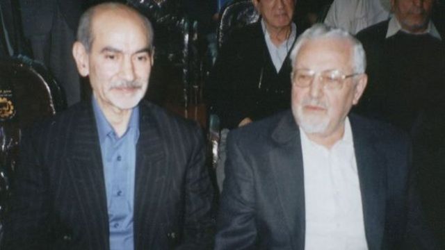محمد توسلی در کنار ابراهیم یزدی