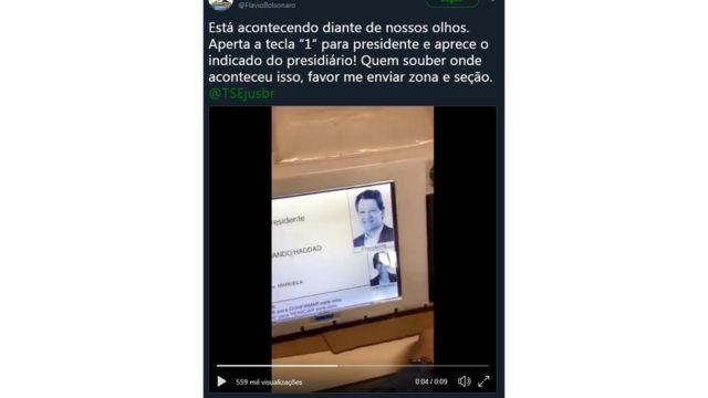 Tuite de Flávio Bolsonaro
