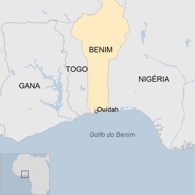 Map of Africa highlighting the Gulf of Benin