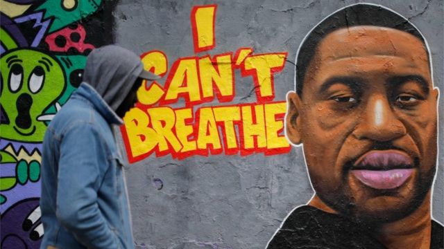 Floyd's face on a mural in Berlin, Germany