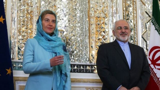 Federica Mogherini (ibubanfu) na Mohammad Javad Zarif