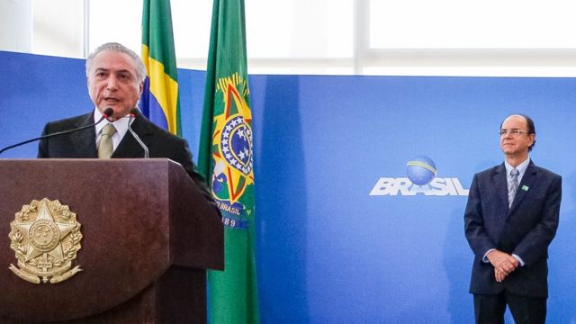 Temer e o presidente do Ipea, Ernesto Lozardo, em sua nomeação, em junho