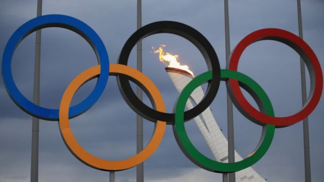Antorcha olímpica en Sochi.